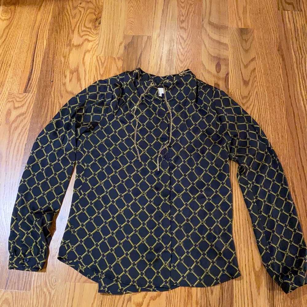 Michael Kors chain button down blouse